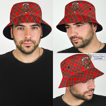 MacBain Tartan Bucket Hat with Family Crest