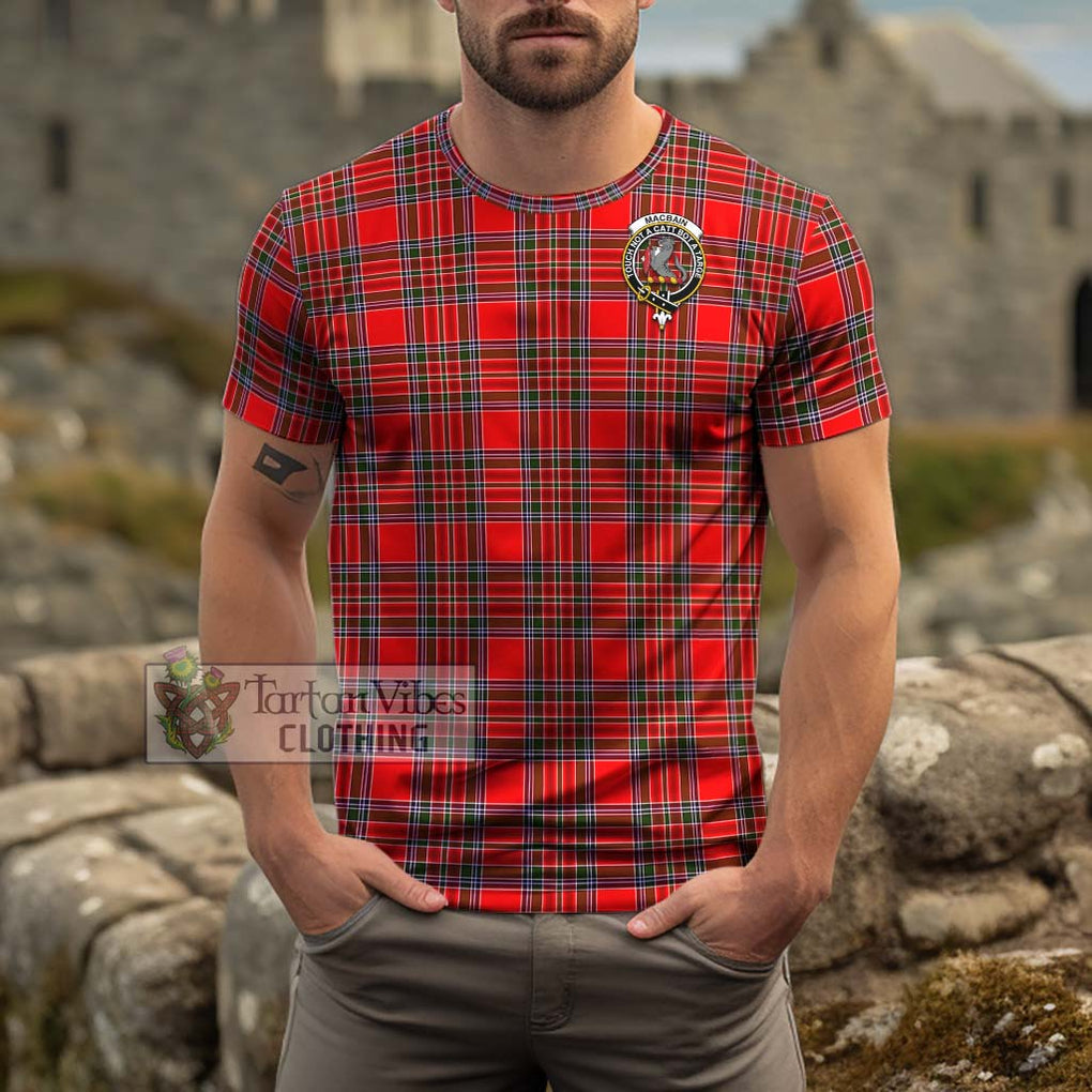 MacBain Tartan Cotton T-Shirt with Family Crest Men's Shirt - Tartanvibesclothing Shop