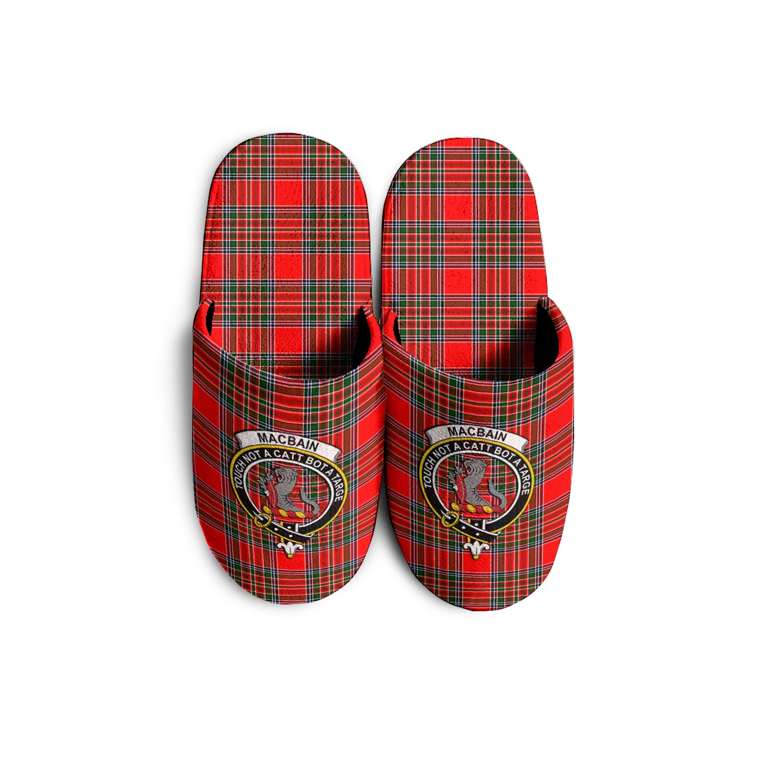 MacBain Tartan Home Slippers with Family Crest - Tartanvibesclothing