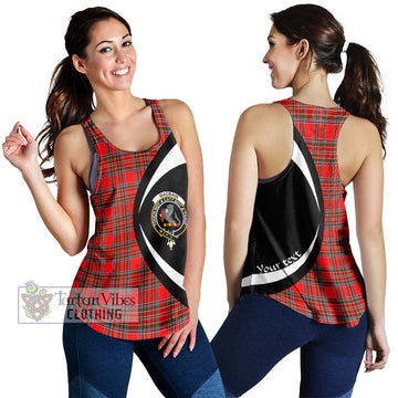 MacBain Tartan Women's Racerback Tanks with Family Crest Circle Style