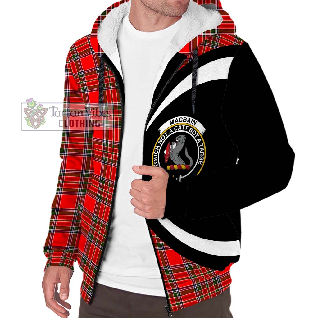 MacBain Tartan Sherpa Hoodie with Family Crest Circle Style Unisex S - Tartan Vibes Clothing