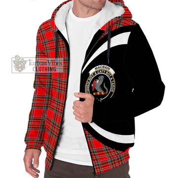 MacBain Tartan Sherpa Hoodie with Family Crest Circle Style