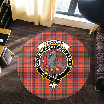 MacBain Tartan Round Rug with Family Crest