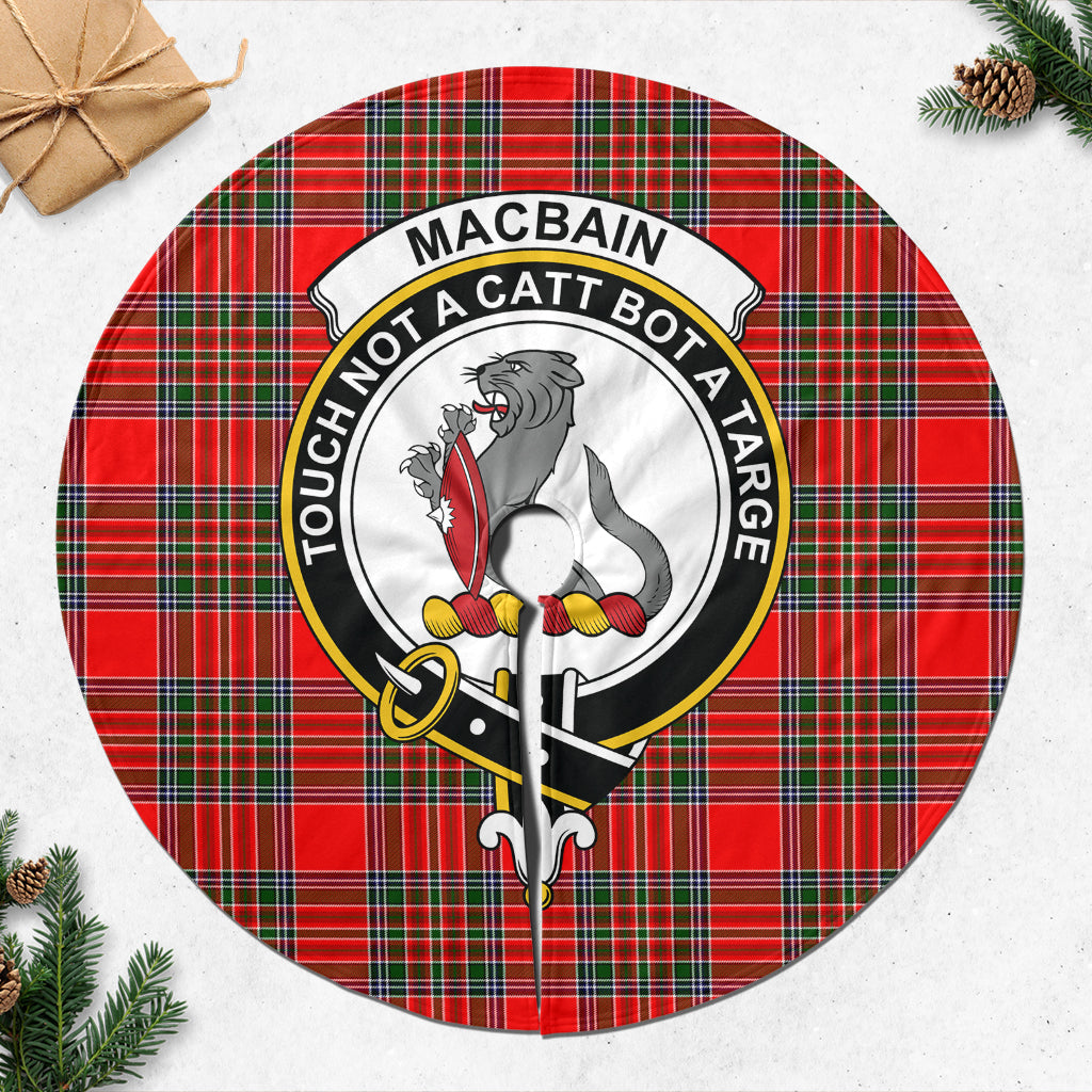 MacBain Tartan Christmas Tree Skirt with Family Crest - Tartanvibesclothing