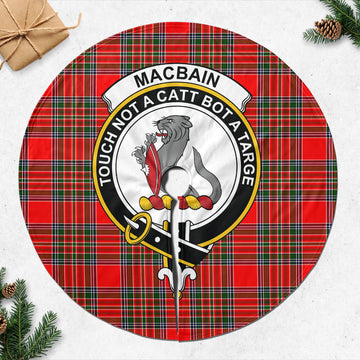 MacBain Tartan Christmas Tree Skirt with Family Crest