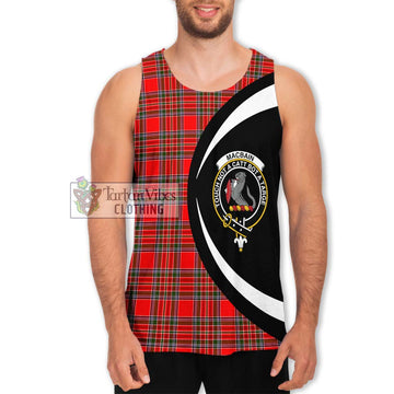 MacBain Tartan Men's Tank Top with Family Crest Circle Style