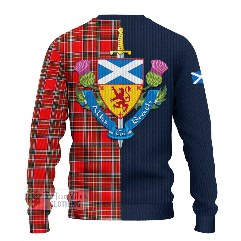 Tartan Vibes Clothing MacBain Tartan Knitted Sweater with Scottish Lion Royal Arm Half Style