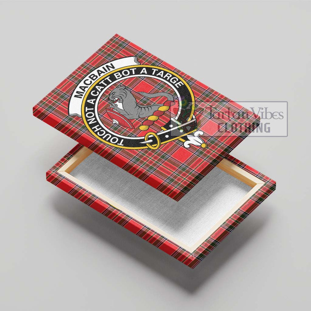 MacBain Tartan Canvas Print Wall Art with Family Crest - Tartan Vibes Clothing