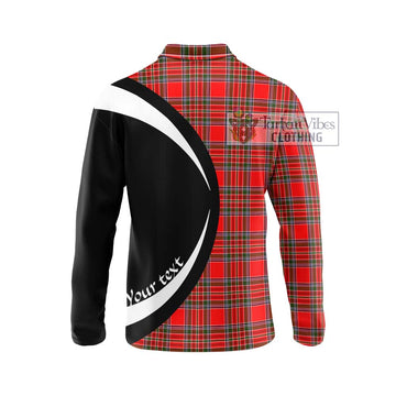 MacBain Tartan Long Sleeve Polo Shirt with Family Crest Circle Style