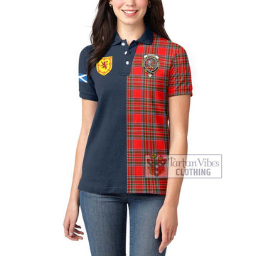 MacBain Tartan Women's Polo Shirt Alba with Scottish Lion Royal Arm Half Style