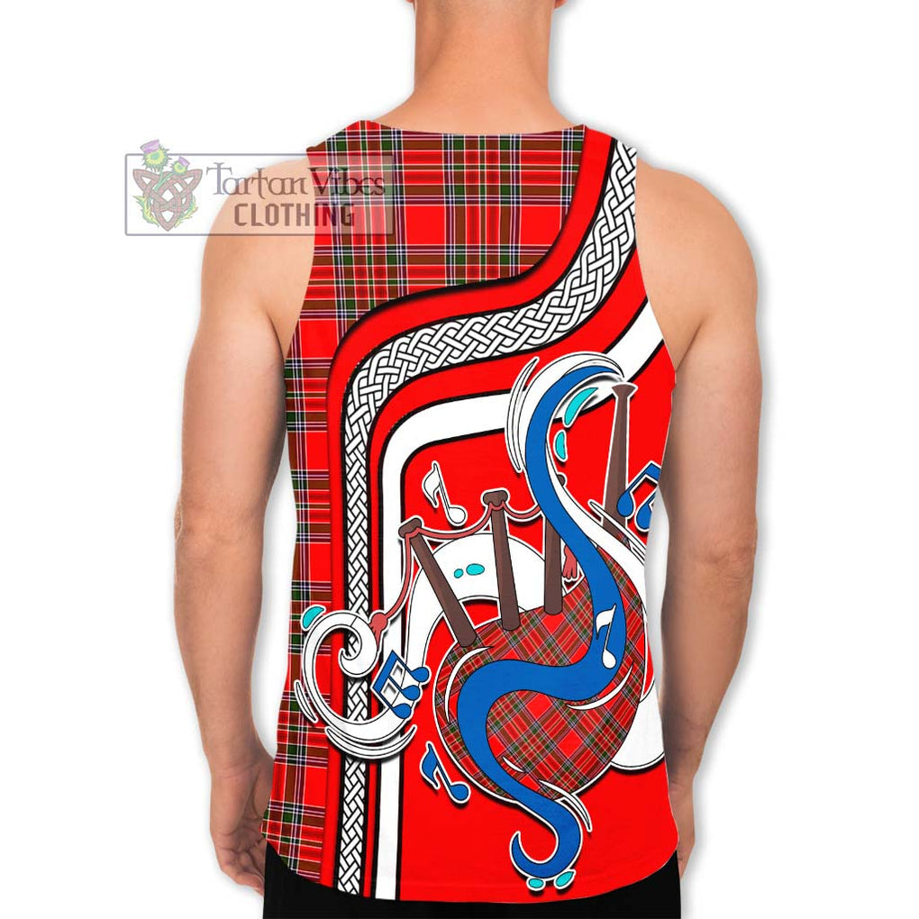 MacBain Tartan Men's Tank Top with Epic Bagpipe Style - Tartanvibesclothing Shop