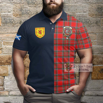 MacBain Tartan Polo Shirt Alba with Scottish Lion Royal Arm Half Style