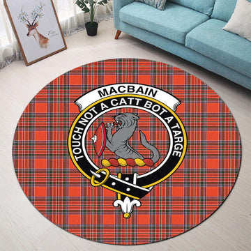 MacBain Tartan Round Rug with Family Crest