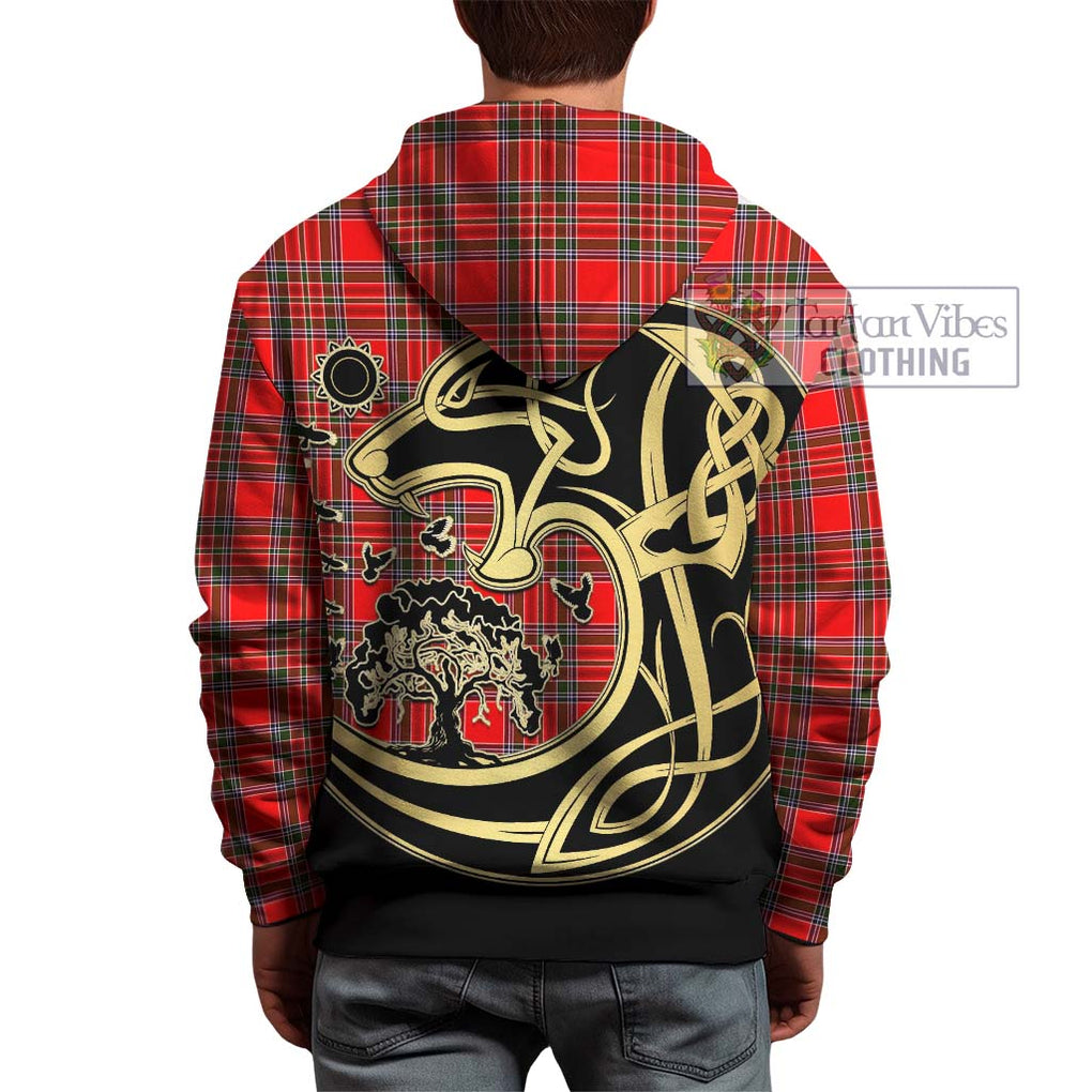 MacBain Tartan Hoodie with Family Crest Celtic Wolf Style - Tartan Vibes Clothing