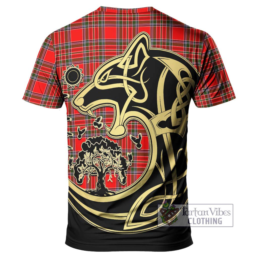 MacBain Tartan T-Shirt with Family Crest Celtic Wolf Style - Tartan Vibes Clothing