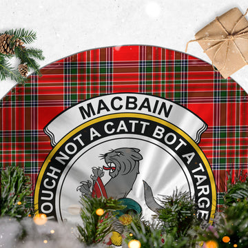 MacBain Tartan Christmas Tree Skirt with Family Crest