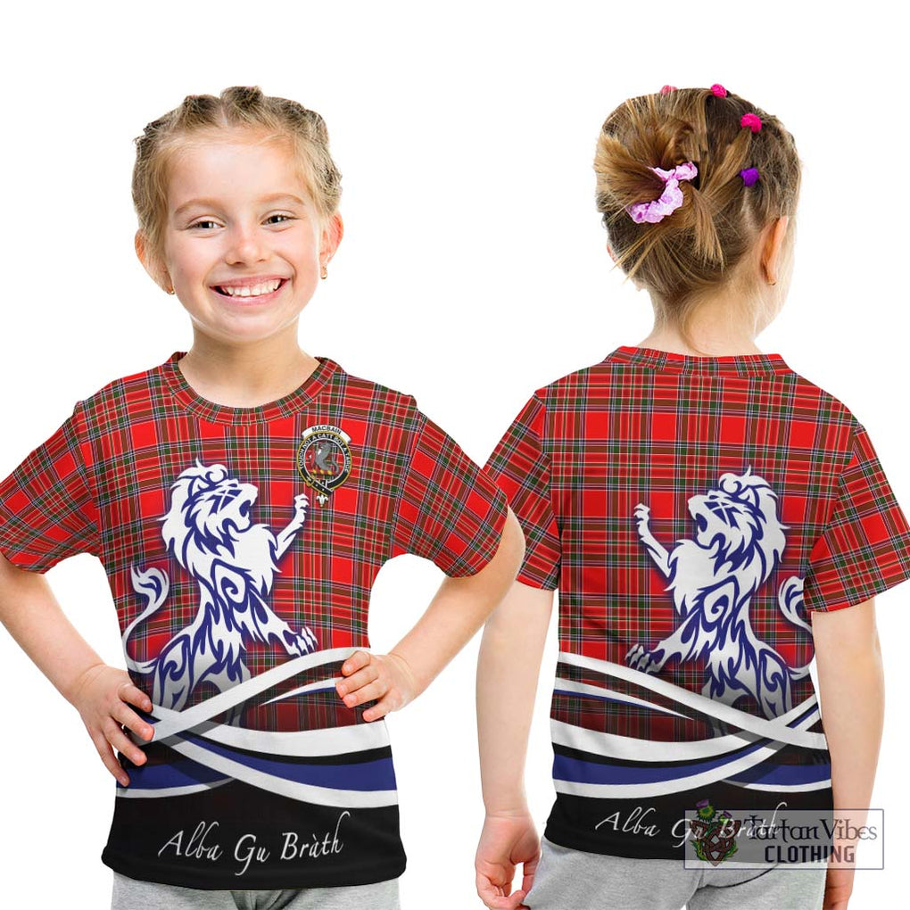 MacBain Tartan Kid T-Shirt with Alba Gu Brath Regal Lion Emblem - Tartanvibesclothing Shop