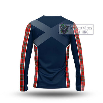 MacBain Tartan Long Sleeve T-Shirt with Family Crest and Lion Rampant Vibes Sport Style