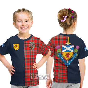 MacBain Tartan Kid T-Shirt Alba with Scottish Lion Royal Arm Half Style