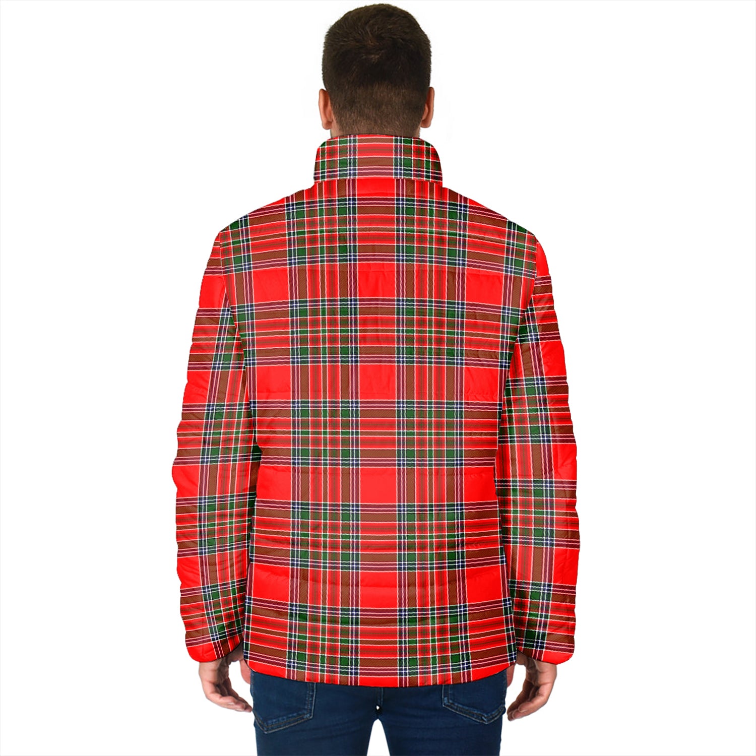 MacBain Tartan Padded Jacket with Family Crest - Tartan Vibes Clothing