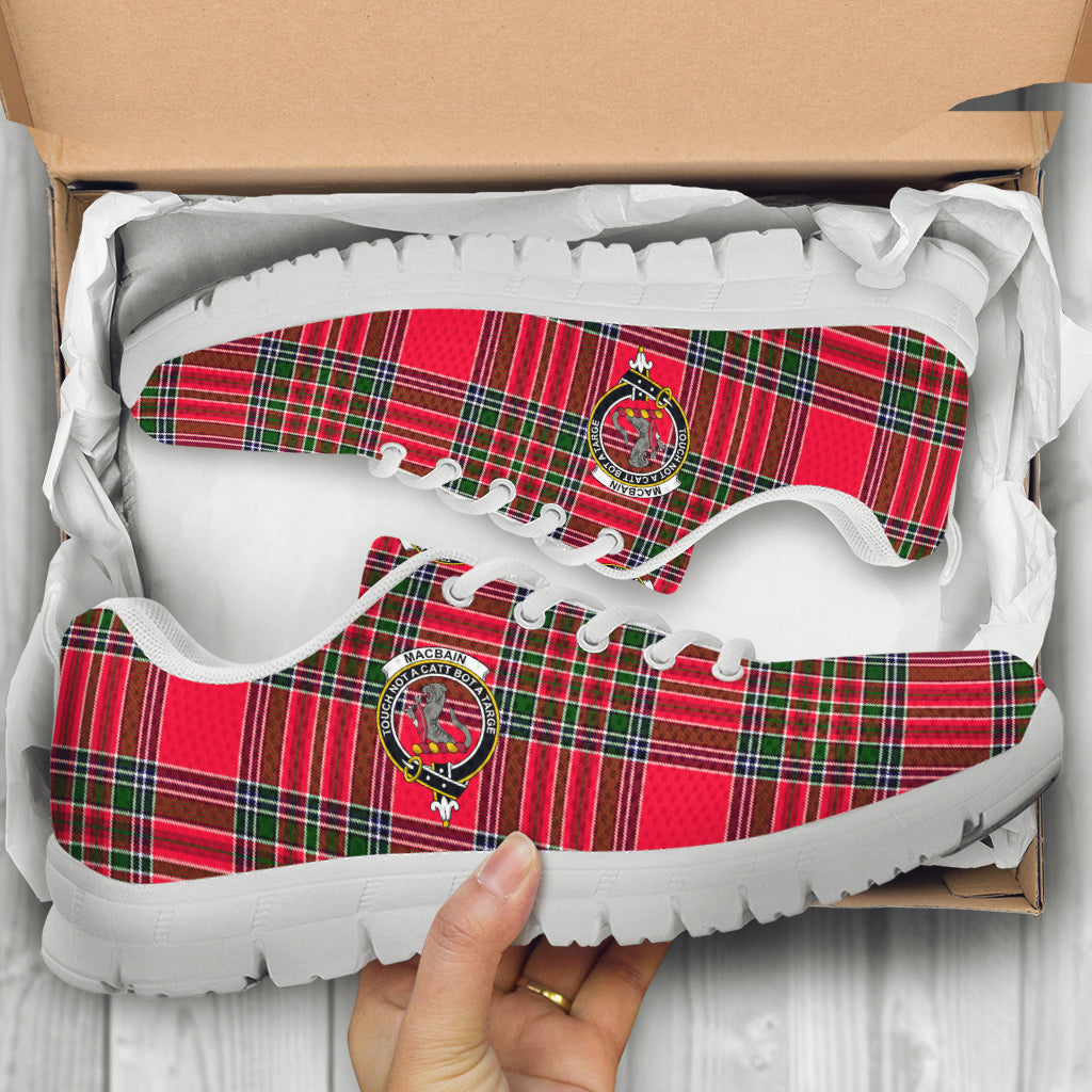 MacBain Tartan Sneakers with Family Crest - Tartan Vibes Clothing