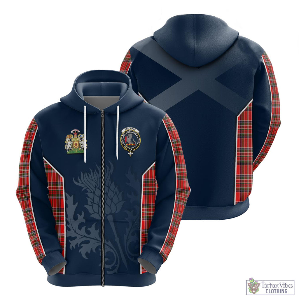 Tartan Vibes Clothing MacBain Tartan Hoodie with Family Crest and Scottish Thistle Vibes Sport Style