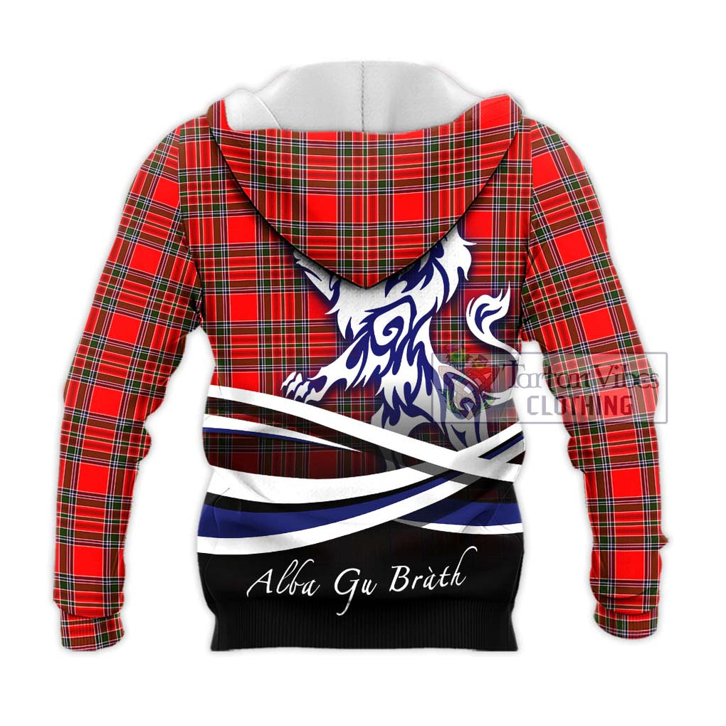 MacBain Tartan Knitted Hoodie with Alba Gu Brath Regal Lion Emblem - Tartanvibesclothing Shop