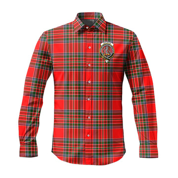 MacBain Tartan Long Sleeve Button Up Shirt with Family Crest