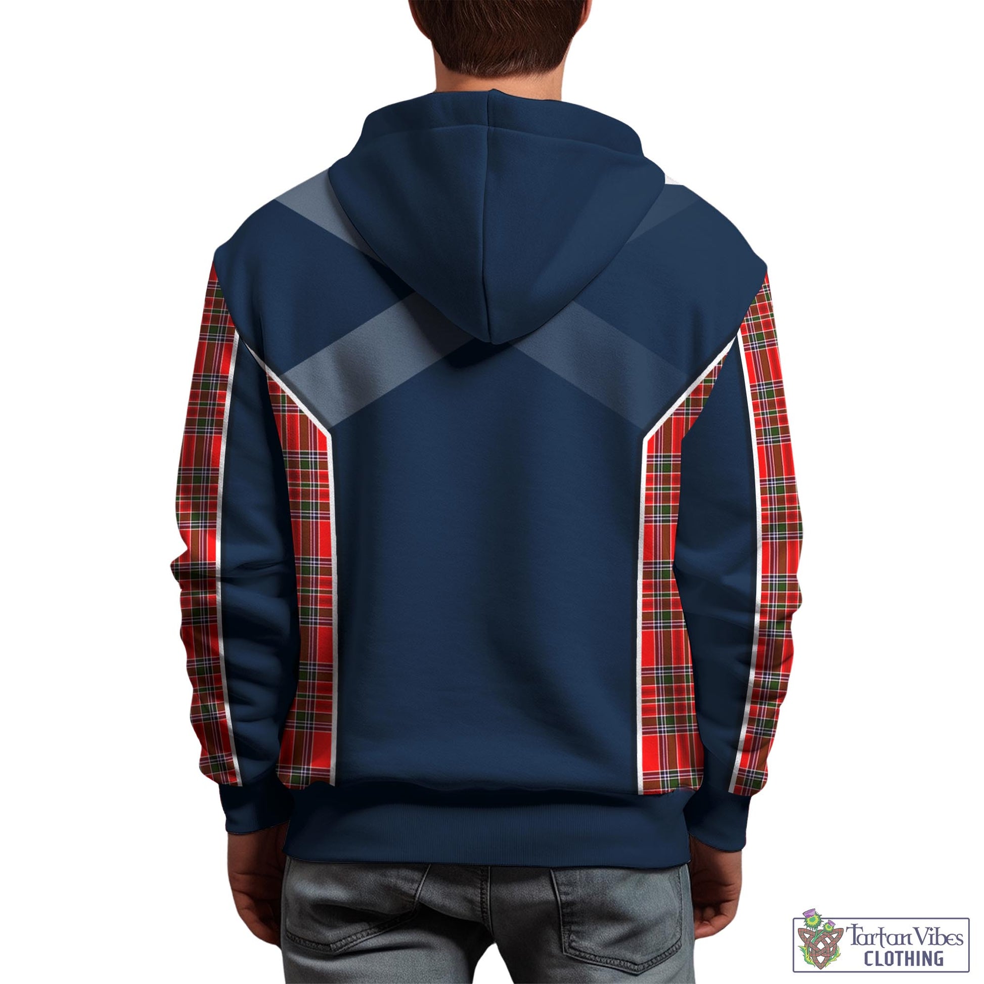 Tartan Vibes Clothing MacBain Tartan Hoodie with Family Crest and Lion Rampant Vibes Sport Style