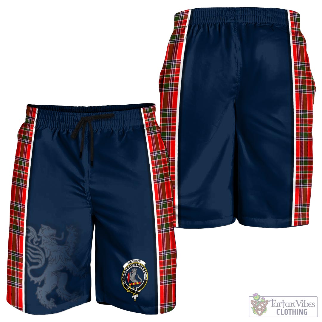 Tartan Vibes Clothing MacBain Tartan Men's Shorts with Family Crest and Lion Rampant Vibes Sport Style