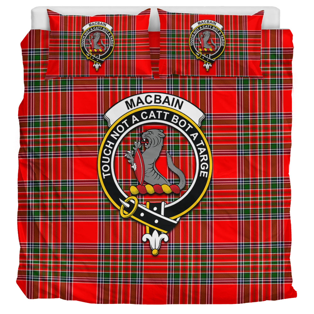 MacBain Tartan Bedding Set with Family Crest UK Bedding Set UK Super King 104*94 inch - Tartan Vibes Clothing