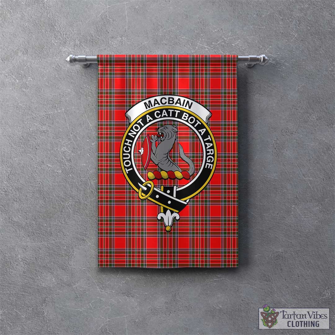 Tartan Vibes Clothing MacBain Tartan Gonfalon, Tartan Banner with Family Crest