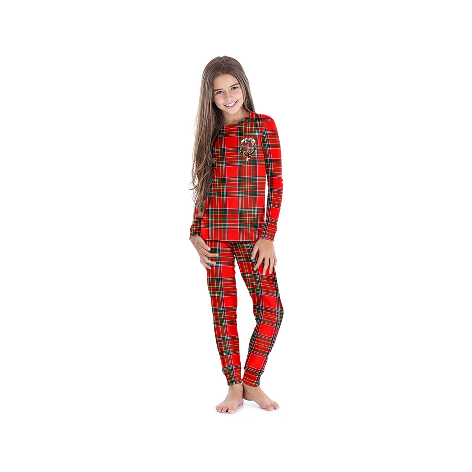 MacBain Tartan Pajamas Family Set with Family Crest - Tartanvibesclothing