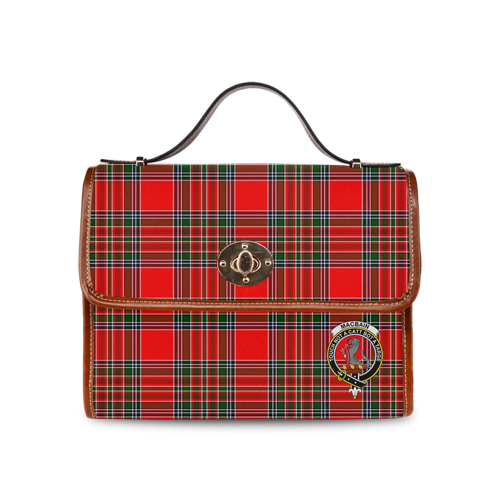 macbain-tartan-leather-strap-waterproof-canvas-bag-with-family-crest