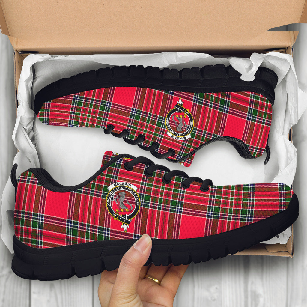 MacBain Tartan Sneakers with Family Crest - Tartan Vibes Clothing