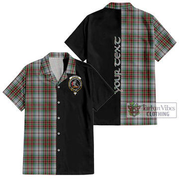 MacBain Dress Tartan Short Sleeve Button Shirt with Family Crest and Half Of Me Style