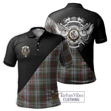 MacBain Dress Tartan Polo Shirt with Family Crest and Military Logo Style