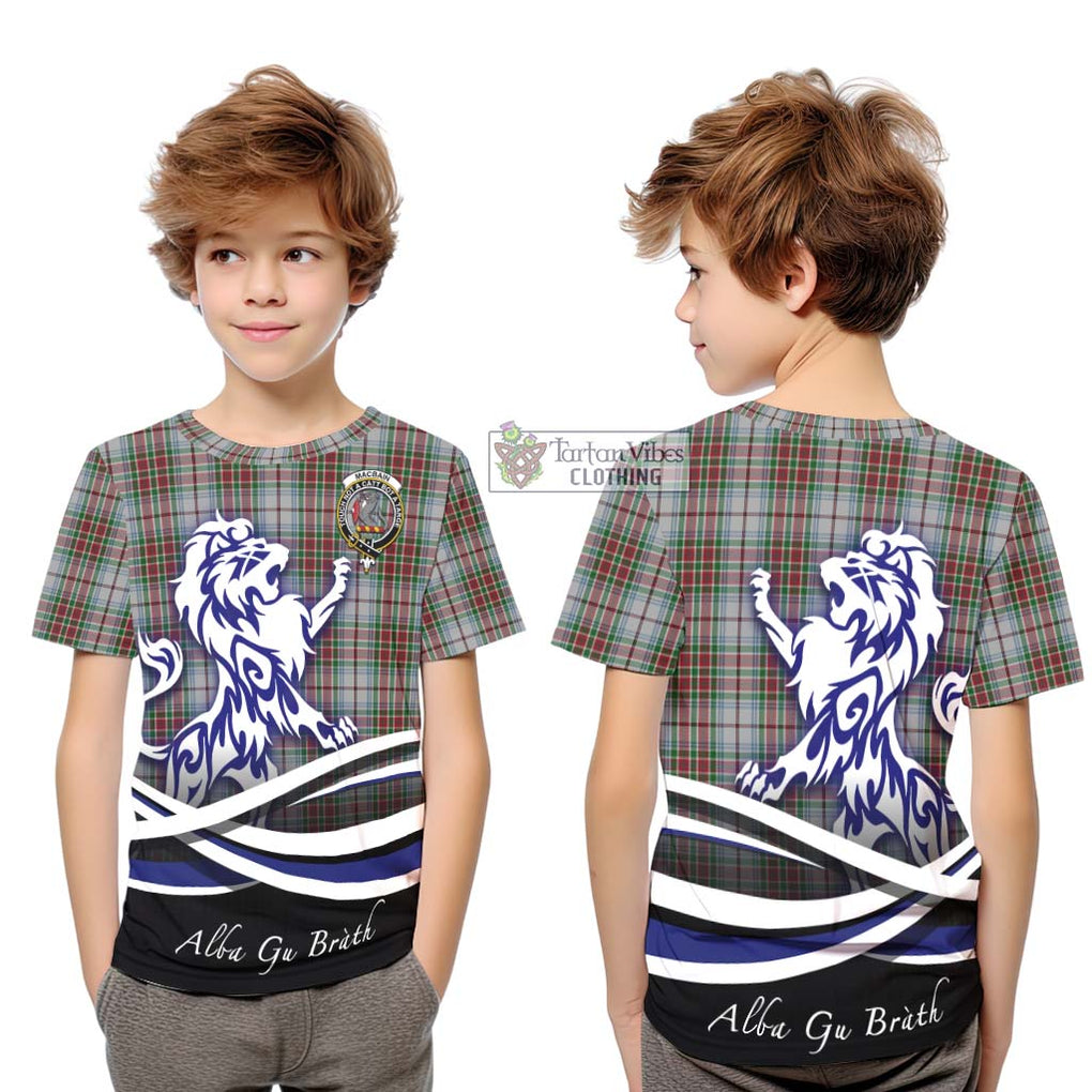 MacBain Dress Tartan Kid T-Shirt with Alba Gu Brath Regal Lion Emblem Youth XL Size14 - Tartanvibesclothing Shop