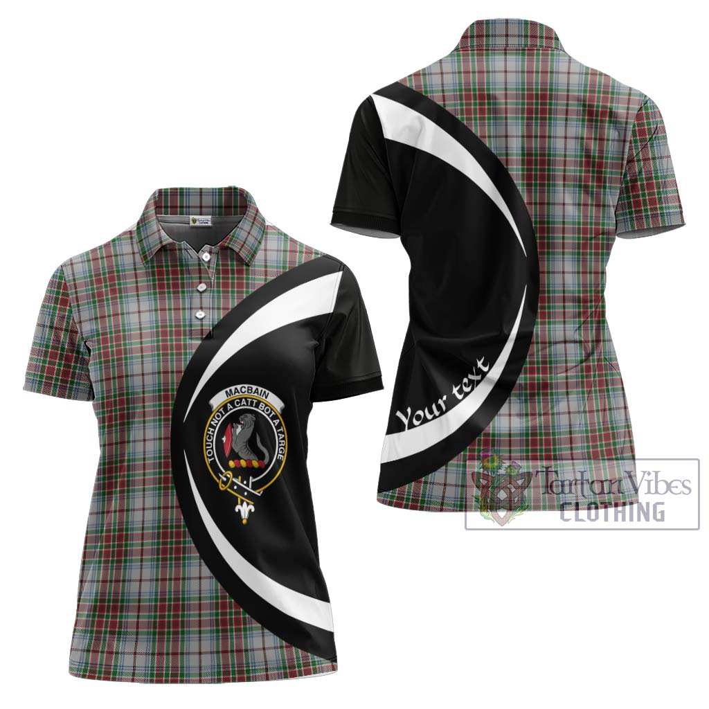 MacBain Dress Tartan Women's Polo Shirt with Family Crest Circle Style Women - Tartan Vibes Clothing