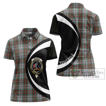 MacBain Dress Tartan Women's Polo Shirt with Family Crest Circle Style