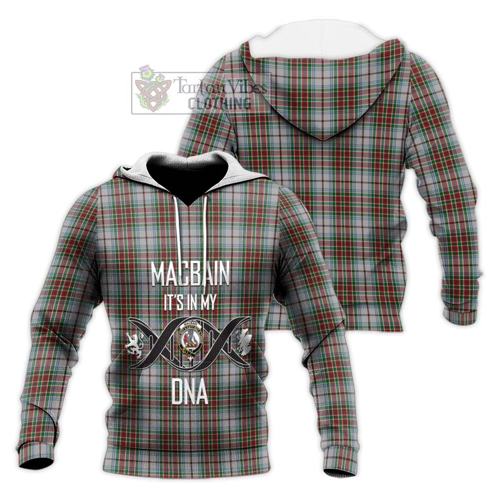 MacBain Dress Tartan Knitted Hoodie with Family Crest DNA In Me Style Unisex Knitted Pullover Hoodie - Tartanvibesclothing Shop