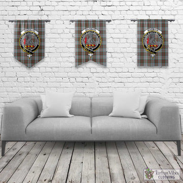 MacBain Dress Tartan Gonfalon, Tartan Banner with Family Crest