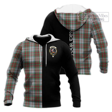 MacBain Dress Tartan Knitted Hoodie with Family Crest and Half Of Me Style