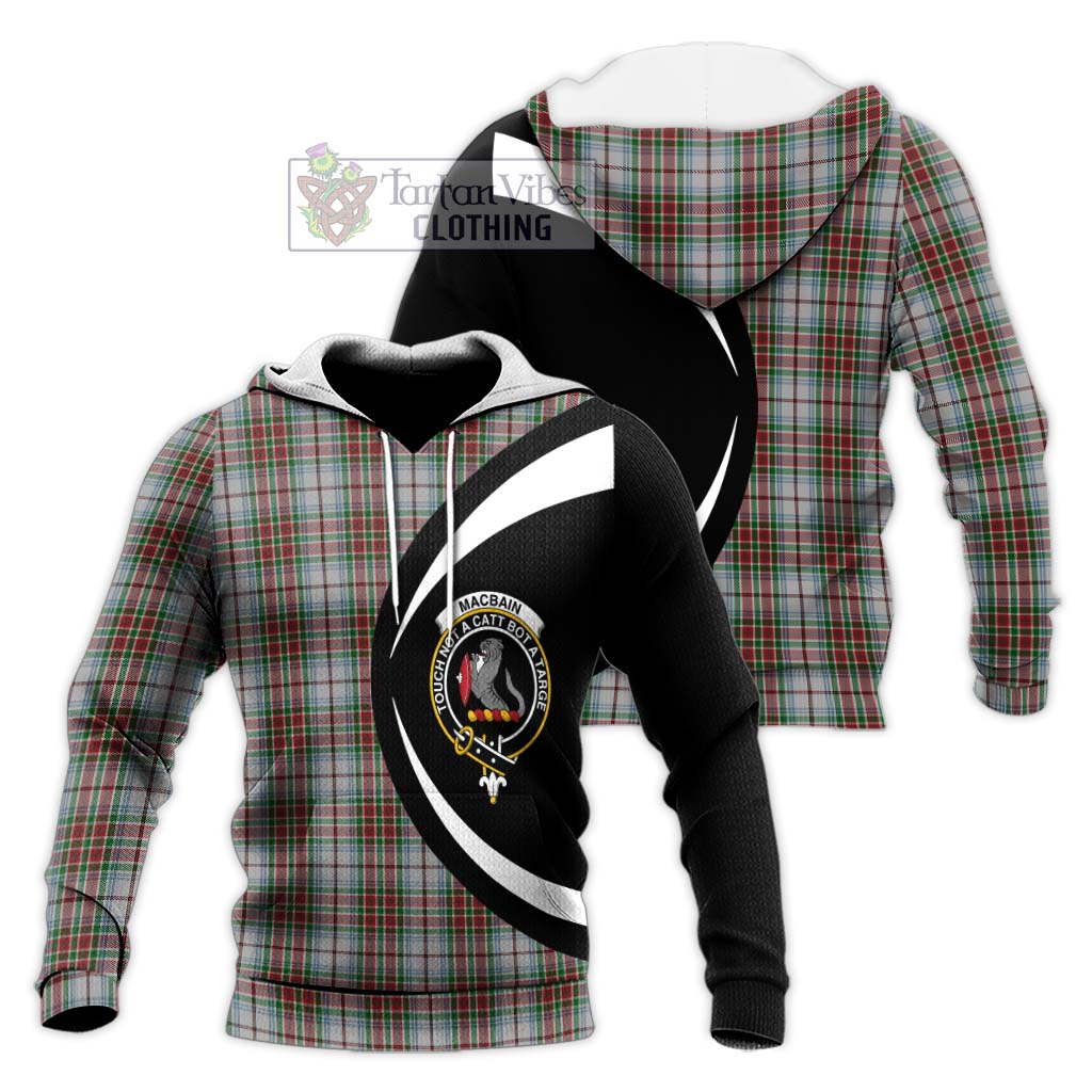 MacBain Dress Tartan Knitted Hoodie with Family Crest Circle Style Unisex Knitted Pullover Hoodie - Tartan Vibes Clothing