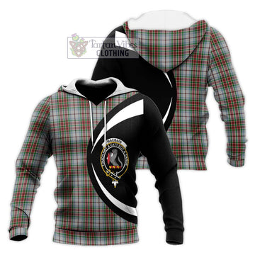 MacBain Dress Tartan Knitted Hoodie with Family Crest Circle Style