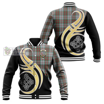 MacBain Dress Tartan Baseball Jacket with Family Crest and Celtic Symbol Style