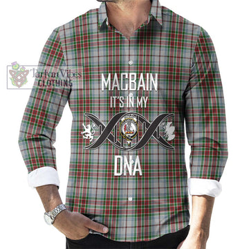 MacBain Dress Tartan Long Sleeve Button Shirt with Family Crest DNA In Me Style