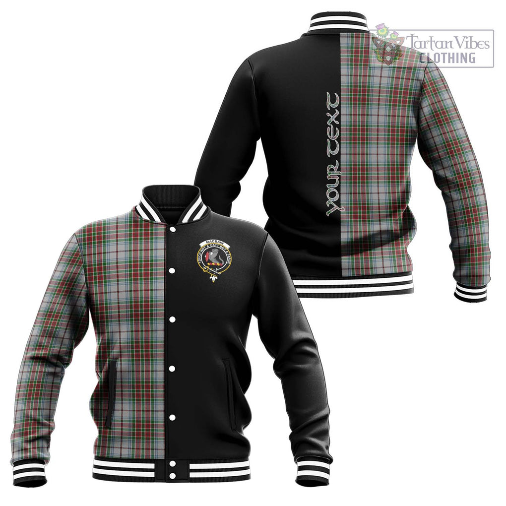 MacBain Dress Tartan Baseball Jacket with Family Crest and Half Of Me Style Unisex - Tartanvibesclothing Shop