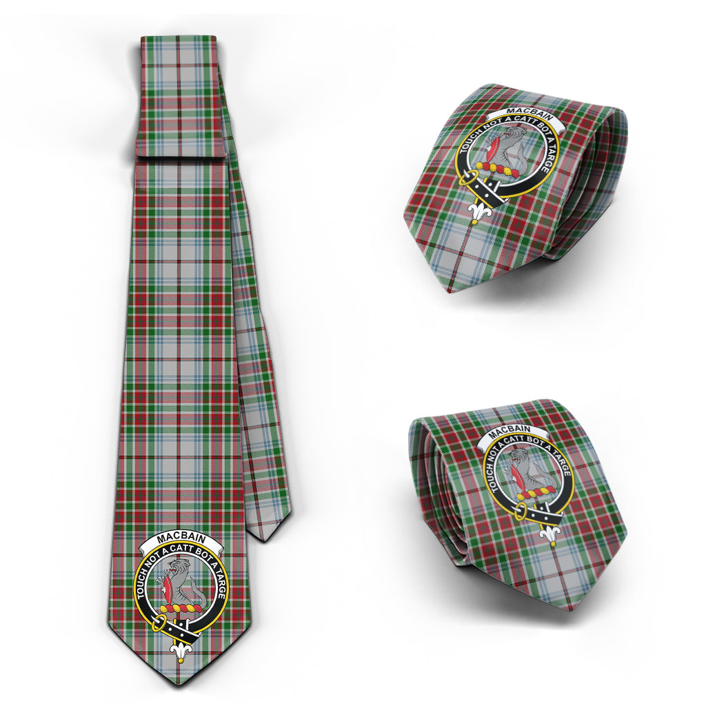 MacBain Dress Tartan Classic Necktie with Family Crest Necktie One Size - Tartan Vibes Clothing