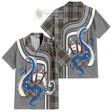 MacBain Dress Tartan Short Sleeve Button Shirt with Epic Bagpipe Style